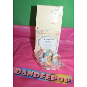 Cherished Teddies Our First Christmas Bundled Up For The Holidays Figurine 1994